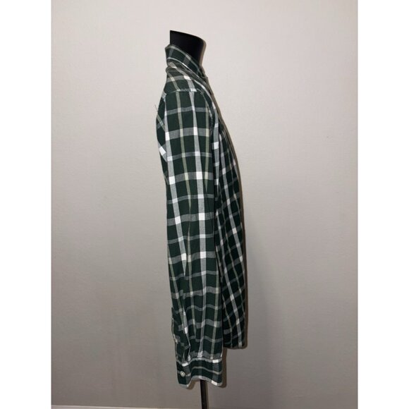 Nautica Long Sleeve Button Up Shirt Men 16/18 Large 100 % Cotton Green Plaid - Picture 4 of 6